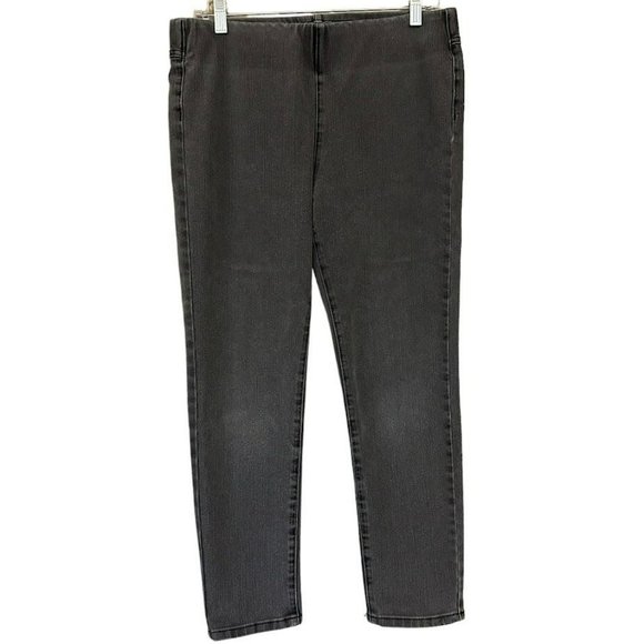 Soft Surroundings Faded Black Stretch Pull On Skinny‎ Jeans Womens M Petite - Picture 1 of 4